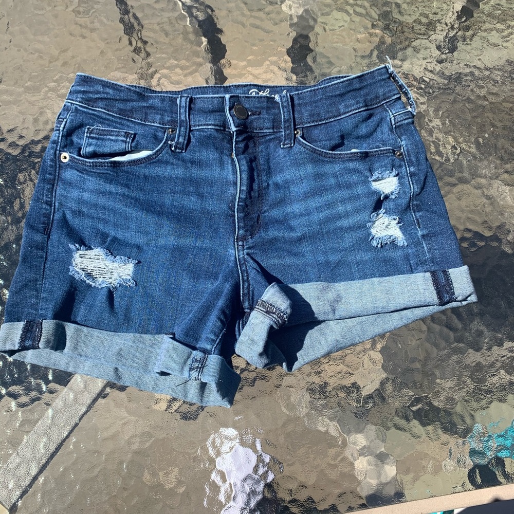 Universal Thread High Rise Midi Ripped Jean Shorts